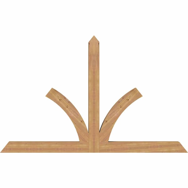 Ekena Millwork Richland Timber Gable Bracket, Western Red Cedar, 96"W x 60"H x 5 1/2"D x 5 1/2"F, 15/12 Pitch GBW096X60X0606RIC00SWR - main